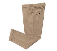 AeoTeokey Pantaloni da uomo in tweed a spina di pesce pantaloni vintage casual in lana spessa plissettata anteriore, Champagne, W30 / L30