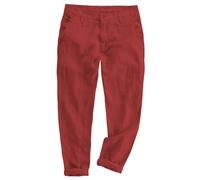 AeoTeokey Pantaloni di lino da uomo casual estivi pantaloni leggeri cotone lunghi, Colore: rosso, 38W x 34L