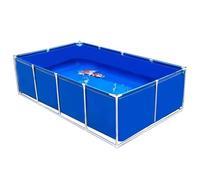 Aeovot Piscina Acquario Fuori Terra - Laghetto da Esterno Stagno per Pesci - Vasca per L'allevamento di Koi Pesci Rossi in Tela PVC con Telaio in Acciaio, Serbatoio Stoccaggio Temporaneo(1x1.5x0.8m)