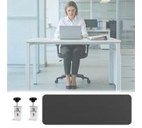 Aeovot Sichtschutz Unter Dem Schreibtisch, Pannello Divisorio sotto la Scrivania con Morsetto Protezione della Privacy per Ufficio Scuola Biblioteca, Angoli Arrotondati(Nero,80x60cm/31.5x23.6in)