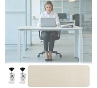 Aeovot Sichtschutz Unter Dem Schreibtisch, Pannello Divisorio sotto la Scrivania con Morsetto Protezione della Privacy per Ufficio Scuola Biblioteca, Angoli Arrotondati(Beige,60x60cm/23.6x23.6in)