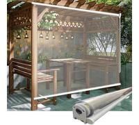 Aeovot Tenda a Rullo PVC Trasparente Impermeabile per Esterno, Tenda Antipioggia Antivento Antipolvere per Pergola Veranda Balcone Terrazzo, Tapparella Avvolgibile Tende con Accessori(125x140 cm)