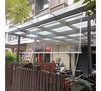 Aeovot Tenda a Rullo Trasparente Impermeabile per Esterno, Tapparella Avvolgibile in PVC Plastica per Pergolato Terrazzo Balcone Giardino Gazebo Copertura, Tenda Antipioggia Antivento(130x140 cm)