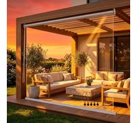 Aeovot Tenda PVC a Rullo Esterno Trasparente - Antipioggia Antivento Impermeabile, Tapparella Avvolgibile Tende a Rullo per Esterno Pergolato Gazebo Balcone Giardino, Antipolvere(180x160 cm)