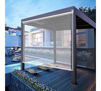 Aeovot Tende a Rullo per Esterno in PVC Trasparente Impermeabile, Tenda a Rullo Antipioggia e Antivento Tapparella Avvolgibile Isolamento Termico Antipolvere per Pergolato Veranda Balcone(165x220 cm)