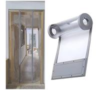 Aeovot Trasparente Tenda Porta Esterna, Magnetico Tenda a Strisce in PVC Caldo/Antivento Termico per Celle Frigorifere, Magazzini Garage e Porte Commerciali