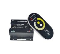 AEPQBGQJ Controller RGB Full Touch a 6 Pulsanti DC12V 24V con Guscio in Ferro e Telecomando, dimmer LED(WM-TC014B-2CH)