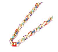 AEQEHVC Collana a catena alla moda con ciondolo smaltato colorato per le donne elegante collana da indossare tutti i giorni, adjustable, Zirconia cubica