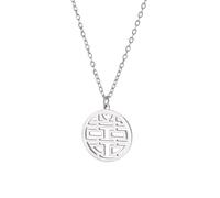 AEQEHVC Collana cava doppia felicità per uomini e donne squisita versatile che può essere indossata insieme matrimoni, adjustable, Zirconia cubica