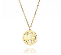 AEQEHVC Collana cava doppia felicità per uomini e donne squisita versatile che può essere indossata insieme matrimoni, adjustable, Zirconia cubica