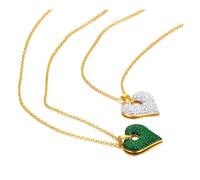 AEQEHVC Collana con ciondolo a forma di cuore lucido, collana girocollo da donna e ragazza, collana alla moda per l'uso quotidiano, adjustable, Zirconia cubica