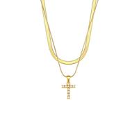 AEQEHVC Collana con lettera da donna, multistrato, alla moda, adatta per l'uso quotidiano, adjustable, Zirconia cubica