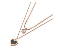AEQEHVC Collana girocollo da donna con ciondolo a forma di cuore, alla moda, da indossare tutti i giorni, adjustable, Zirconia cubica