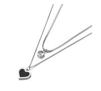 AEQEHVC Collana girocollo da donna con ciondolo a forma di cuore, alla moda, da indossare tutti i giorni, adjustable, Zirconia cubica