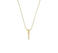 AEQEHVC Squisita collana di perle con lettera semplice sottile catena a serpente femminile adatta per l'uso quotidiano alla moda, adjustable, Zirconia cubica