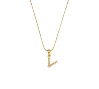 AEQEHVC Squisita collana di perle con lettera semplice sottile catena a serpente femminile adatta per l'uso quotidiano alla moda, adjustable, Zirconia cubica
