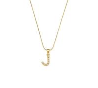 AEQEHVC Squisita collana di perle con lettera semplice sottile catena a serpente femminile adatta per l'uso quotidiano alla moda, adjustable, Zirconia cubica