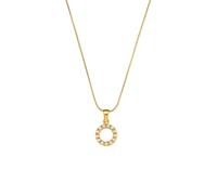 AEQEHVC Squisita collana di perle con lettera semplice sottile catena a serpente femminile adatta per l'uso quotidiano alla moda, adjustable, Zirconia cubica