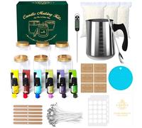 Aeraroma Kit per Realizzazione Candele, Kit per Candele di Soia per Principianti - Forniture per Candele Fai da Te Starter con Pentola di Colata da 900ml e Scatola Regalo Elegante