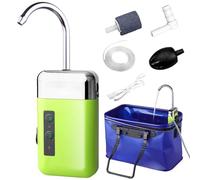 Aeratore Acquario: Pompa Di Ossigeno Silenziosa Ricaricabile per Acquario, Pompa Di Aria Uscita Acqua Induttiva con a LED, Set Di Pompe Di Ossigenazione Automatica, Pompe Ad Aria a Batteria