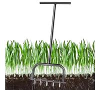 Aeratore da Giardino, Picchetto Rotante da Giardino Portatile, Aeratore da Prato Manuale a Rotazione con Manico in Acciaio Rimovibile, per Giardino