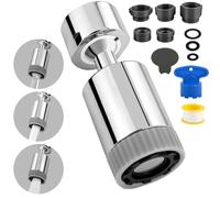 Aeratore girevole per rubinetto, con 3 modalità di funzione, girevole a 360°, ugello per rubinetto da cucina e bagno