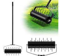 Aeratore manuale per prato, rullo a denti in acciaio resistente per un'aerazione efficiente del suolo e la salute dell'erba in giardini e cortili