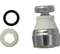 AERATORE PER RUBINETTI CON GHIERA E SNODO CROMATO BIANCO MAURER