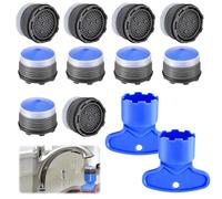 Aeratore per rubinetto da 10 pezzi, gorgogliatore d'acqua, facile installazione, compatibile con la maggior parte dei rubinetti, con 2 chiavi (M18,5)