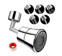 Aeratore per rubinetto girevole a 720°, 5 modalità, filtro per rubinetto, con adattatore per ugello, universale, filettatura M22/M24, per rubinetto, per bagno, cucina