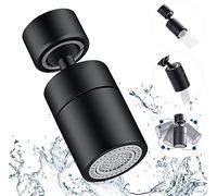Aeratore Per Rubinetto Universale Nero, Aeratore per Rubinetto da Cucina Girevole a 360 ° Con Adattatore, 2 Modalità di Flusso D'acqua, Filtro per Risparmio Idrico Per FM22/24 Cucina Bagno