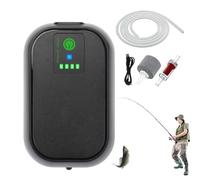 Aeratore per secchio per esche, aeratore portatile in ABS da 4,45 x 1,69 pollici, batteria ricaricabile USB e AC/DC a doppio scopo, batteria 2000 mAh per pesca, barche, kayak, lesa e acquari