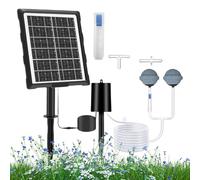 Aeratore solare per laghetti - Ossigenatore per acquari a energia solare - 3 modalità di funzionamento con tubo e pietra diffusore per acquari e stagni esterni