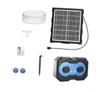 Aeratore solare per laghetto con timer e batteria di riserva, pompa ad aria impermeabile IP65 per stagni di pesci koi, sistema ossigenatore a doppia uscita, da giardino all'aperto