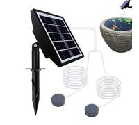 Aeratore solare per laghetto - Pompa di ossigeno a basso rumore, 14 x 13 x 20 cm, gorgogliatore a doppia uscita con batteria di riserva da 2000 mAh, aeratore ad energia solare, idroponico per