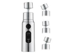 Aeratore Spray Per Rubinetto Testina Spray Acqua Girevole a 720 Gradi | Doccetta Orientabile per Rubinetto per la Casa Appartamento in Casale nel Dormitorio in Bagno e per il Lavaggio dei Argento