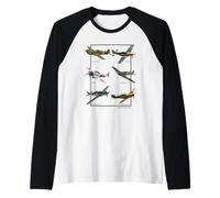 Aerei da Caccia della WW2 Warbirds Maglia con Maniche Raglan