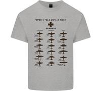 Aerei Da Guerra Tedeschi WWII Cacciatori Uomo T-Shirt Cotone