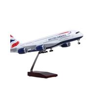 Aereo A-380 A380 Della Compagnia Aerea Britannica Modello In Resina Plastica Pressofusa Scala 1/160 50,5 Cm Con Ruote E Luci di aviazione Regali decorazioni espositive