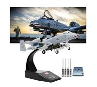 Aereo caccia A-10 Attack Thunderbolt II Warthog in scala 1/100, modello pre-costruito in metallo pressofuso, aereo militare reazione con set 4 cacciaviti esagonali, espositore tavolo collezione
