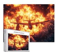 Aereo che vola sopra fungo nuvola 1000 pezzi puzzle per adulti atmosfera di guerra aerea puzzle artistico impegnativo giochi di attività familiari colorato fai da te puzzle per la decorazione della