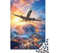 Aereo Città 1000 Pezzi Mini Puzzle per Adulti | 70x50cm Cartone, Decorazione della camera, Taglio preciso, Regalo di raccolta, Formazione di concentrazione
