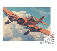 Aereo d epoca bimotore Puzzle 1000 Pezzi Carta per Adulti Scena nel cielo tra nuvole Gioco di Puzzle 1000 Pezzi Relax Casa Regalo Decorazione 38x26cm/1000pcs