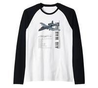 Aereo da Caccia Militare A-10 Warthog Thunderbolt II Maglia con Maniche Raglan