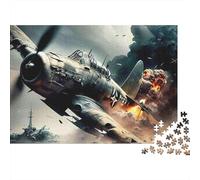Aereo da Combattimento Guerra Aerea Puzzle 1000 Pezzi per Adulti Gioco di Puzzle Carta Concentrazione Famiglia Regalo Decorazione 52x38cm/1000pcs