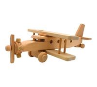 Aereo in legno con elica girevole, modello in legno, L/B/H 34 x 20 x 9 cm