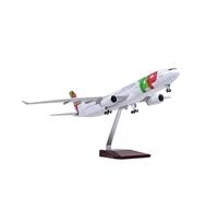 Aereo in Metallo Miniatura 1:135 Per Portugal Airlines Airbus A330 47 Cm Modello In Resina Pressofusa Con LED E Base In Legno(With light)