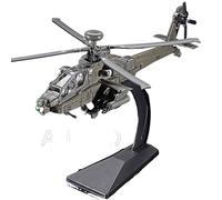 Aereo in Metallo Miniatura 1 64 Americano Per Il Combattente AH-64D Elicottero Giocattolo Modello Di Simulazione Illuminazione Statica Decorazione