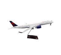 Aereo in Scala da Esposizione 47CM 1/142 for Airbus A350 Delta Airline Aereo Modello di Aereo Rifinito in Resina Regalo for Feste di Natale Adatto per Fare Regali(No Lamp)