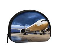 Aereo in The Evening Light Print Mini Storage Bag Shell a forma di portafoglio piccolo portamonete Shell Storage Bag